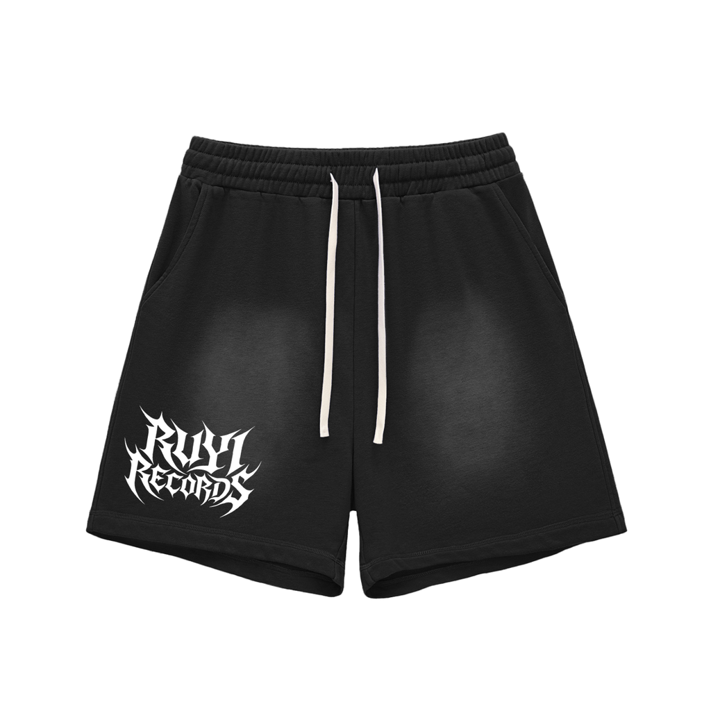 Sun Fade Raw Edge Cotton Shorts