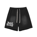 Sun Fade Raw Edge Cotton Shorts