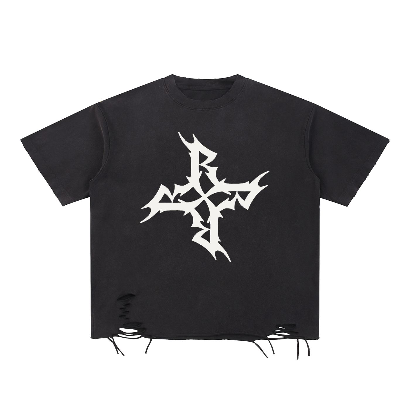 Snow Washed Raw-Hem T-Shirt