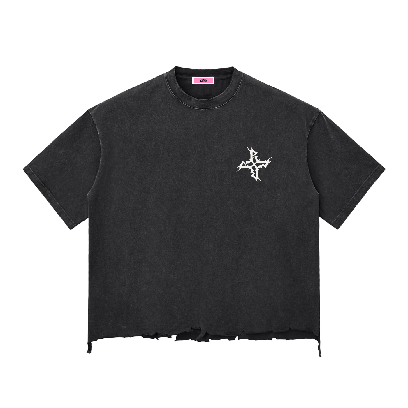 Snow Wash Raw-Hem Boxy T-shirt